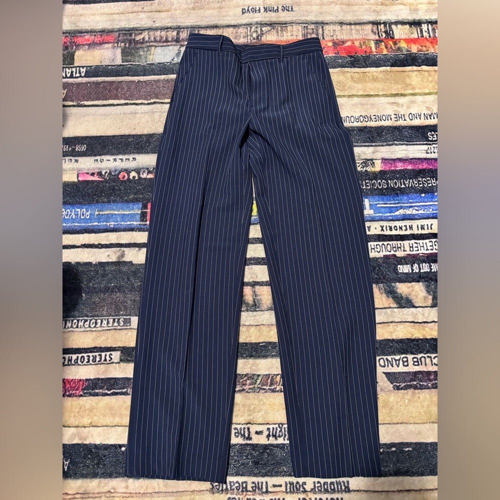 Banana Republic sculpted stretch Dark Blue Striped Pants 2 petite
